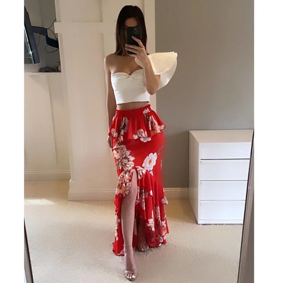 Misa Los Angeles Lucia Maxi Ruffle Skirt